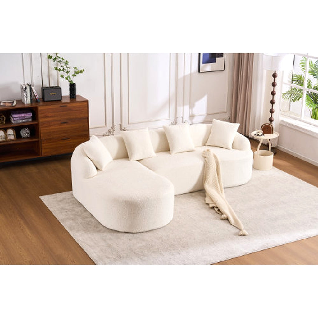 LuxeForm™ – Grey Compression Sofa with Chaise Lounge & 4 Pillows (US Warehouse) - enhanced image 16