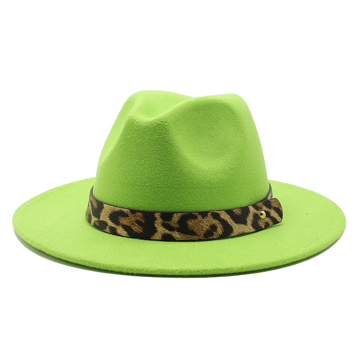 Men's Fashion Leopard Print Woolen Big Brim Top Hat - enhanced image 16