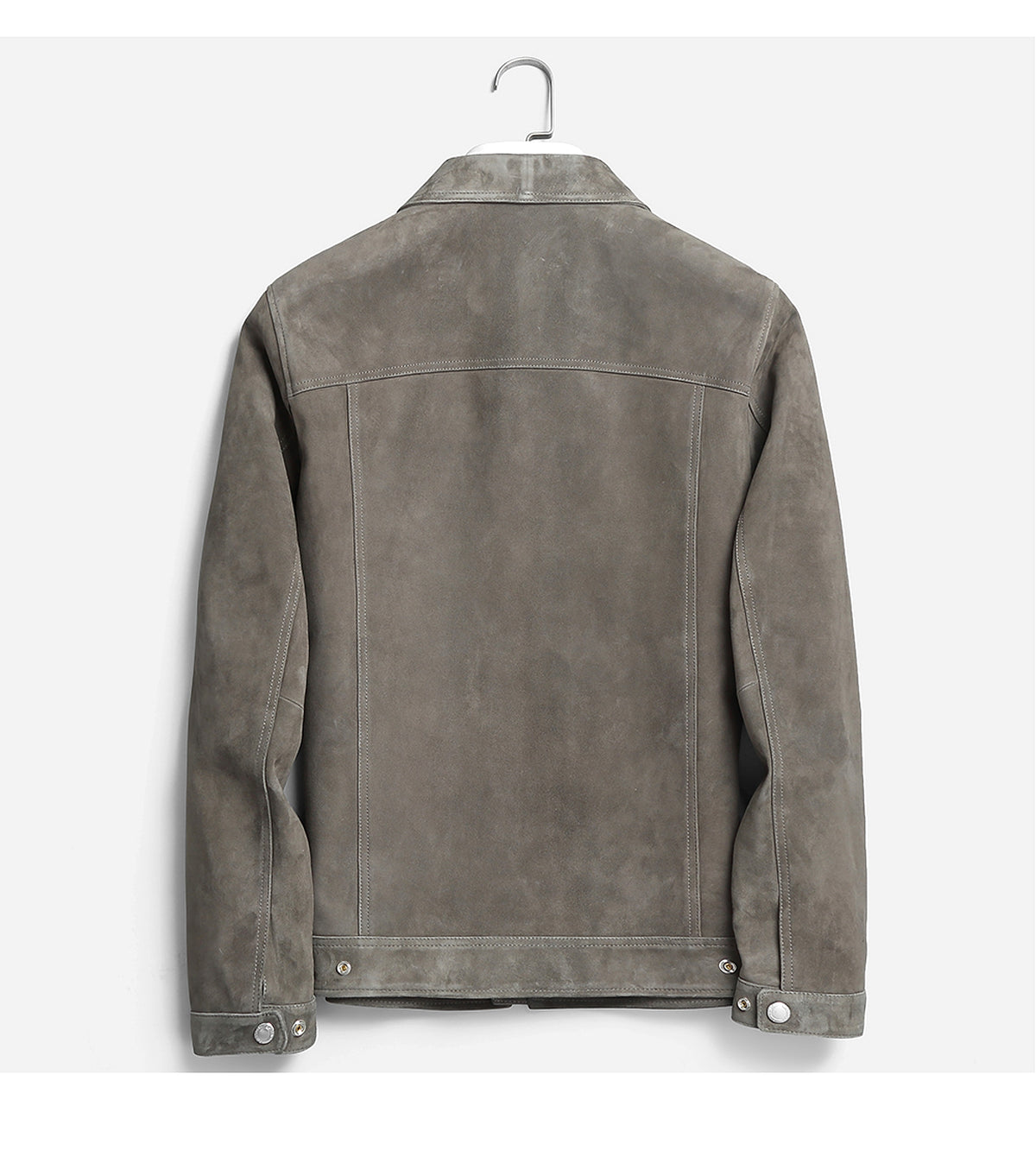 A1. Men's Lambskin Suede Lapel Biker's Leather Jacket - enhanced image 16