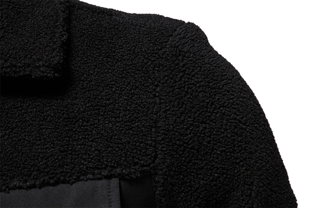 Men's New Jacket Fashion Casual Patchwork Lamb Wool Coat - enhanced image 16