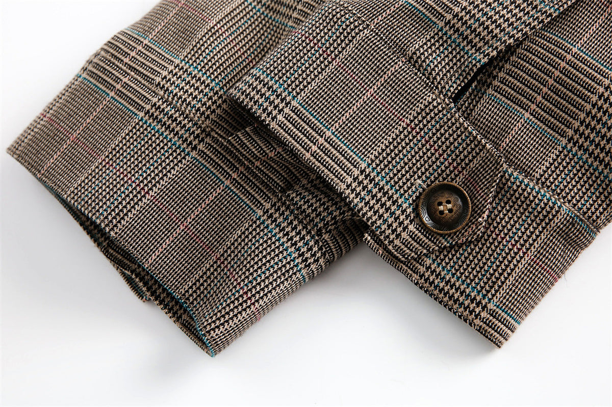 Plaid Loose-fitting Stand-up Collar Jacket Men And Women - enhanced image 16