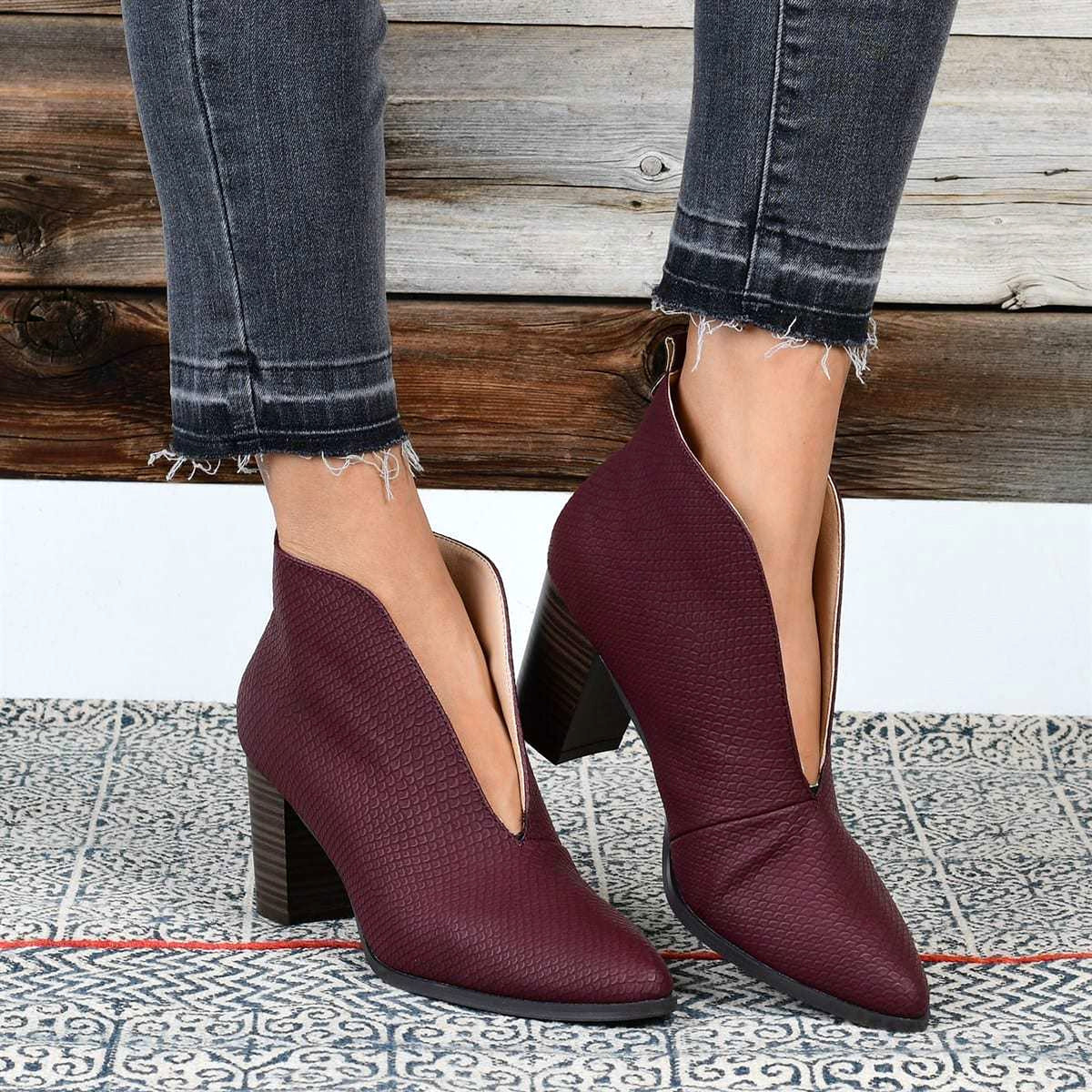 Retro Square Toe Casual Large Size Single Shoe Mid Heel - enhanced image 16