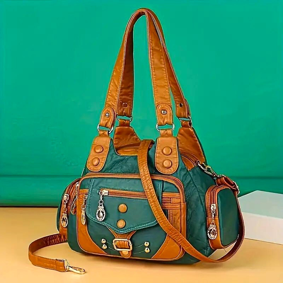 VALENZIA™ Vintage Leather Canvas Bag - enhanced image 16