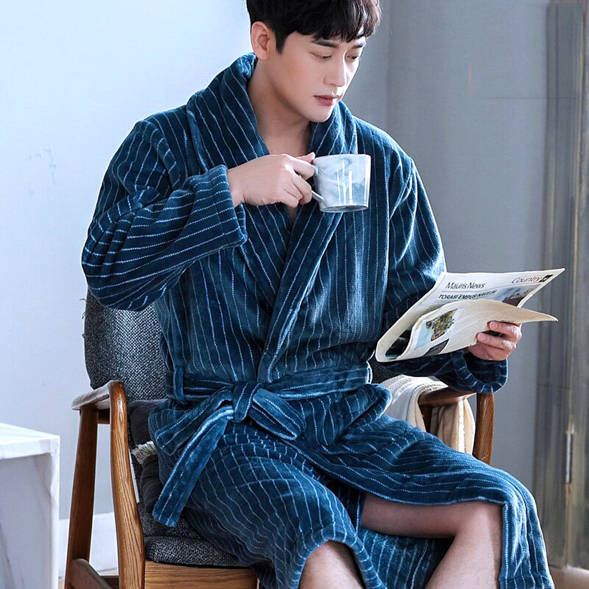 Winter Bathrobe Coral Fleece Couple Pajamas - enhanced image 16