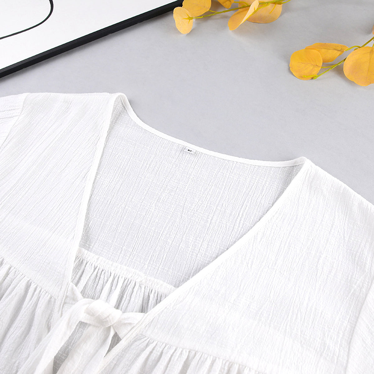 Women's Fashion Long Sleeve Double-layer Crepe Pajamas Trousers Loose Outfit - enhanced image 16