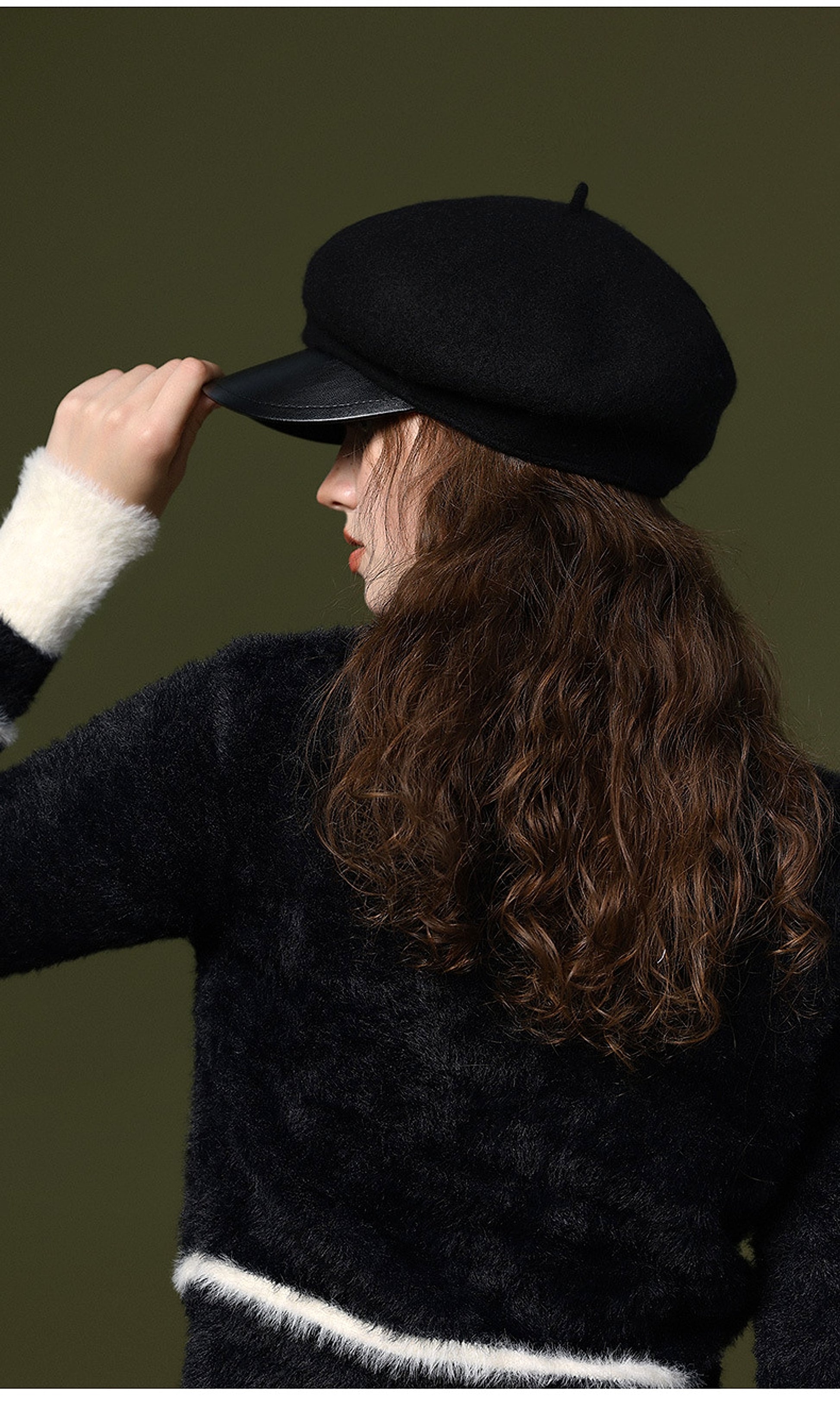 Wool Blended Women's Windproof And Warm Vintage Painter Hat Beret - enhanced image 16