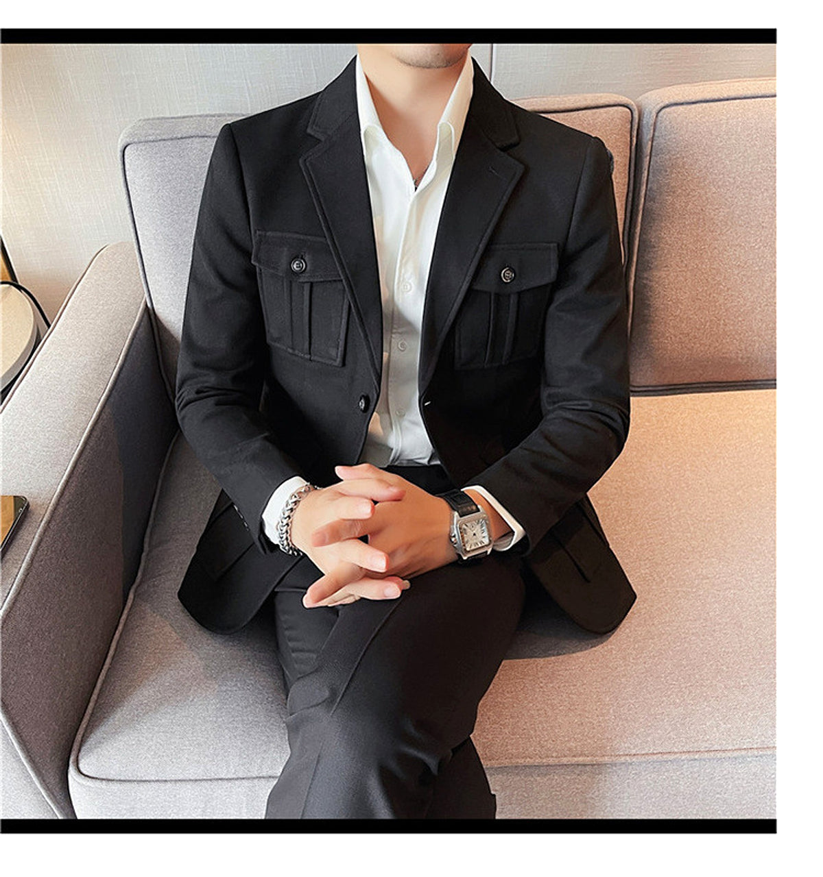Woolen Suit Men's Single-breasted Suit Jacket - enhanced image 16