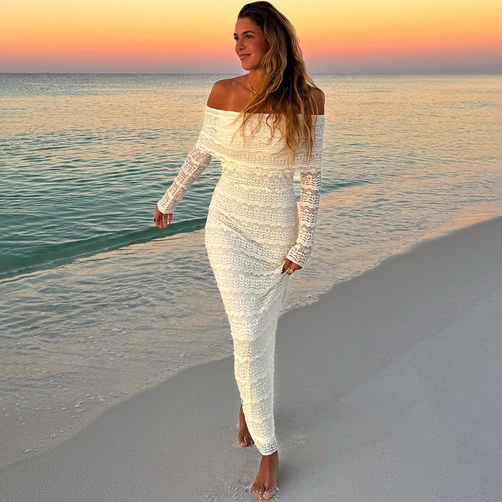 25 Edition – Elegant Off-Shoulder Lace Maxi Dress (Socialite Style) - enhanced image 17