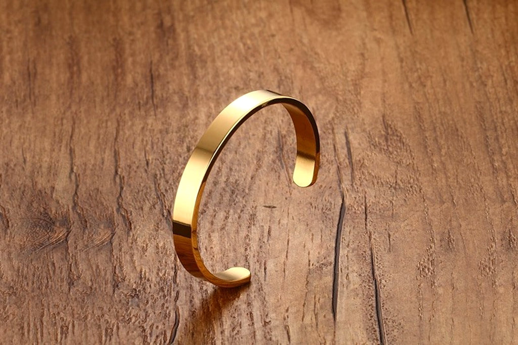 Can Be Engraved Light Body Opening Titanium Steel Men's Bracelet - enhanced image 17
