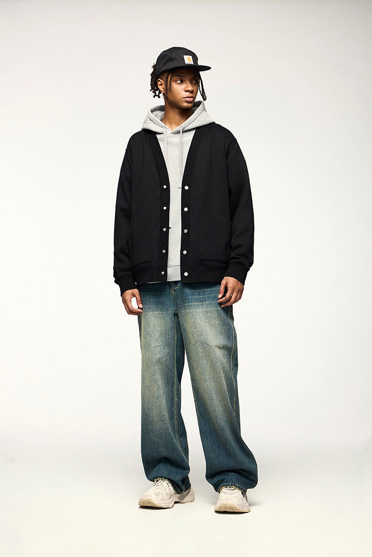 Flame Single-layer Fleece-lined Cardigan Coat Loose-fitting Casual Pullover - enhanced image 17