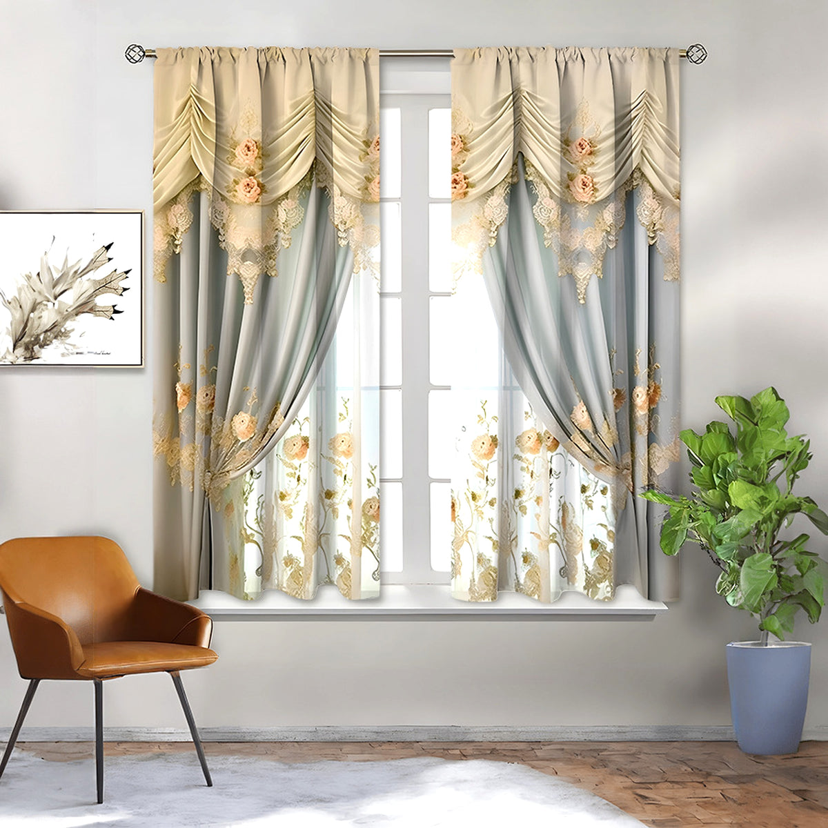 Floréalis™ – European Floral Embroidered Curtain Panel - enhanced image 17