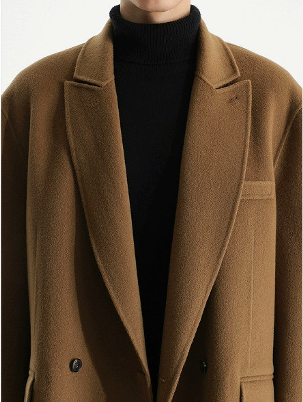 Gun Collar Double-faced Woolen Goods Woolen Suit Wool Coat For Men - enhanced image 17
