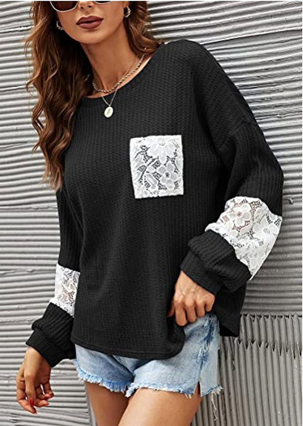 Lace Casual Women's Loose Patchwork Easy Matching Knitwear Women Sweater - enhanced image 17