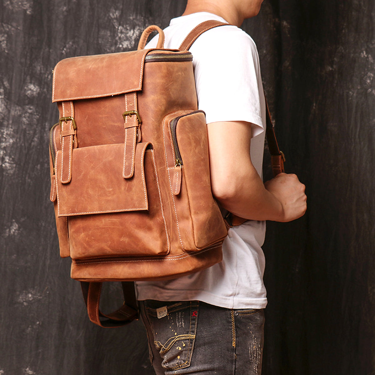 ALLFASHION™ – HeritageLeather Laptop Backpack - enhanced image 17