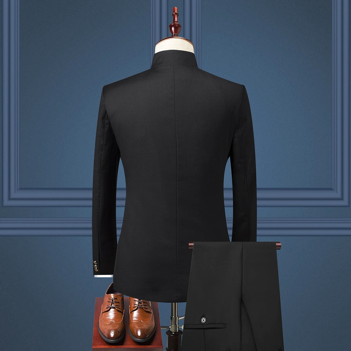 RegentForm™ – 3-Piece British Stand Collar Suit - enhanced image 17