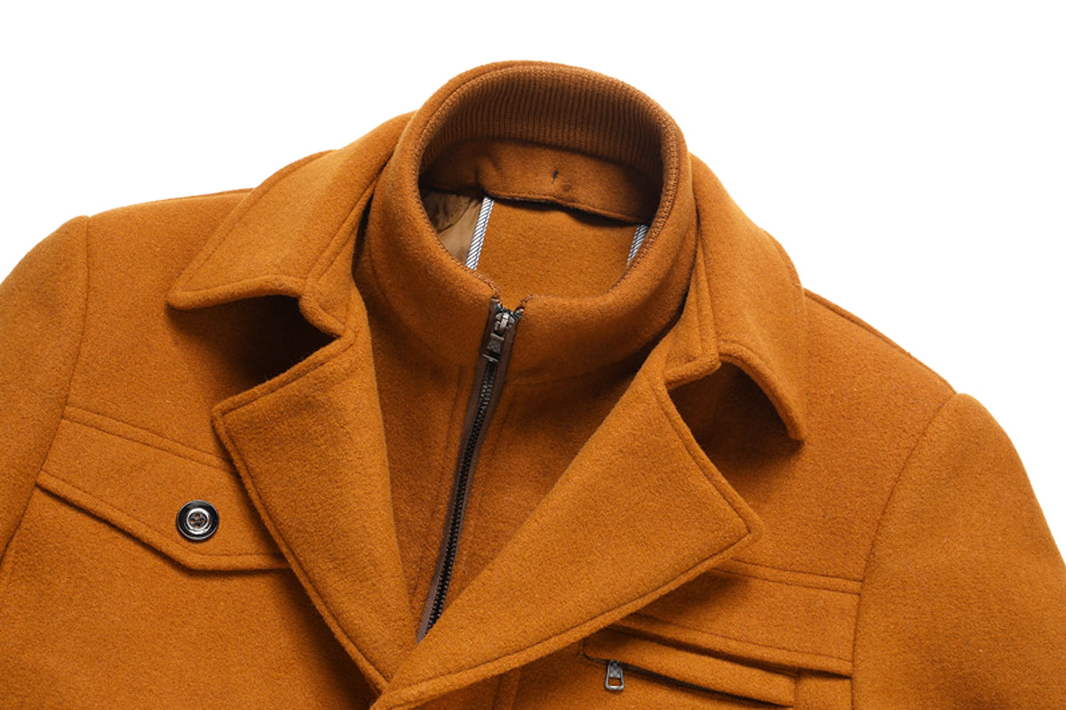 Men's Wool Woolen Thickened Overcoat Jacket - enhanced image 17