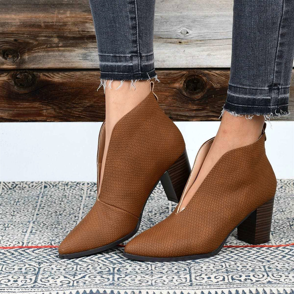 Retro Square Toe Casual Large Size Single Shoe Mid Heel - enhanced image 17