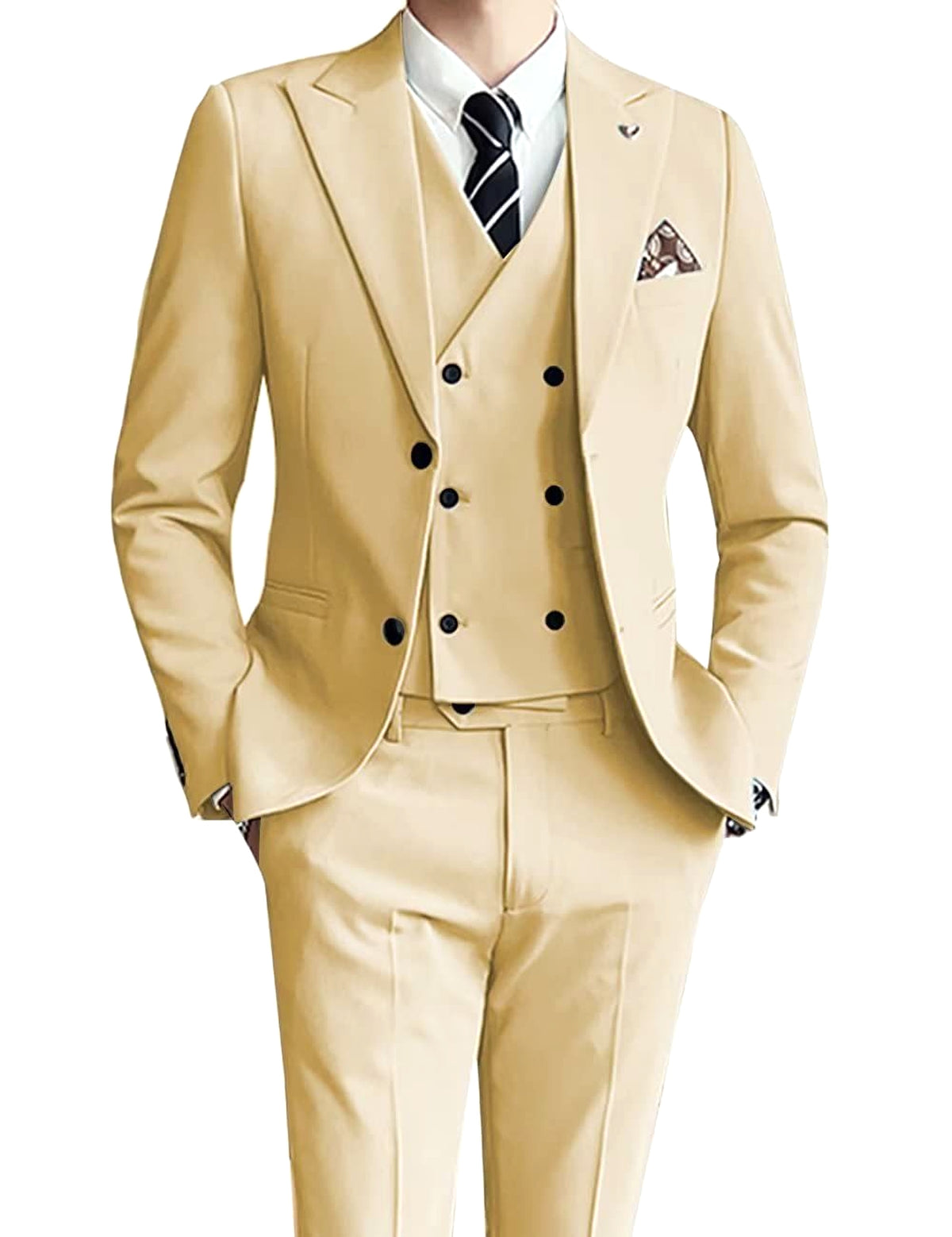 Ceremonté™ – Slim Fit Three-Piece Wedding Suit - enhanced image 17