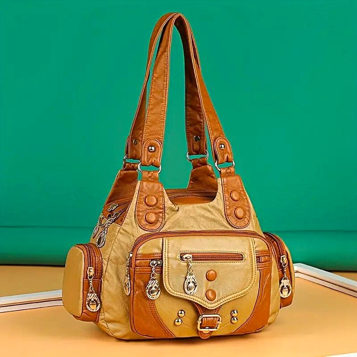 VALENZIA™ Vintage Leather Canvas Bag - enhanced image 17