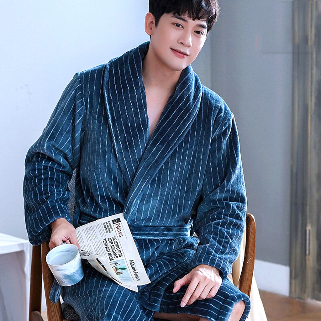 Winter Bathrobe Coral Fleece Couple Pajamas - enhanced image 17