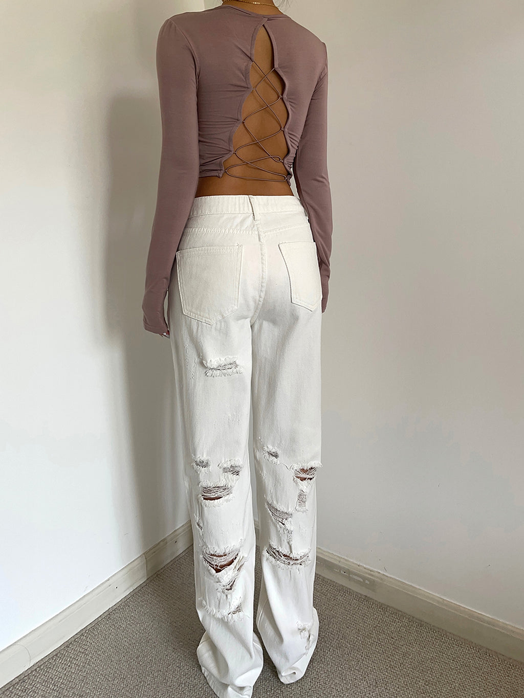 Women's Retro High Waist Loose Wide Legs Jeans - enhanced image 17