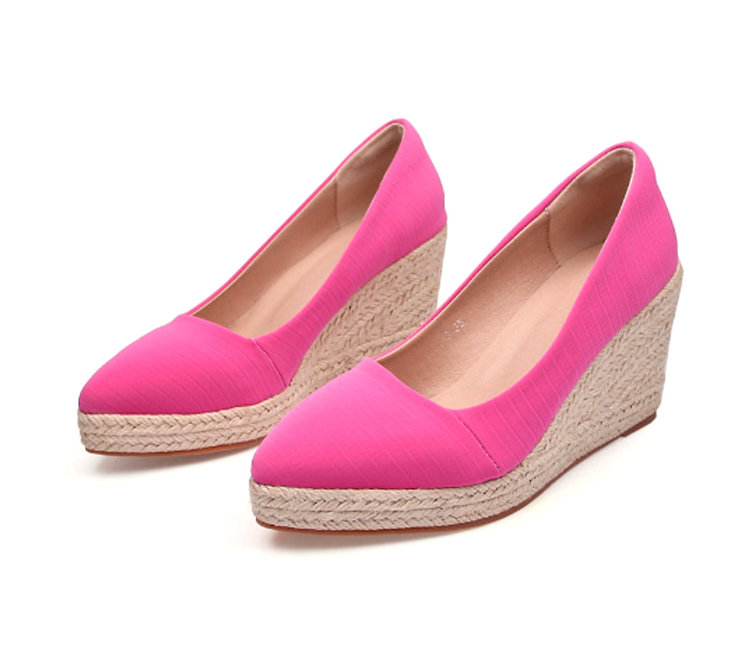 Women's Wedge Heel Thick Sole Round Toe Shallow Mouth Single Shoe - enhanced image 17