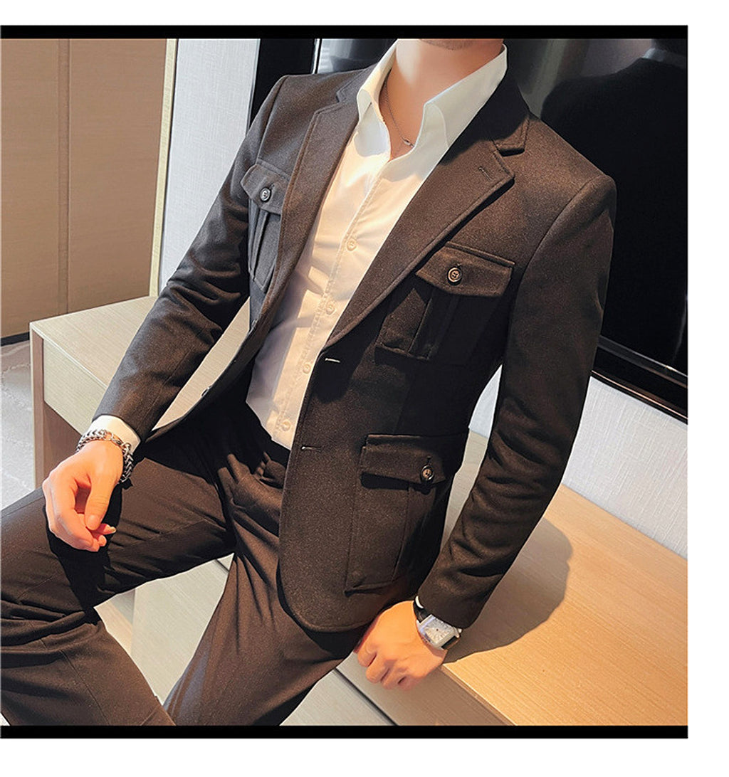 Woolen Suit Men's Single-breasted Suit Jacket - enhanced image 17