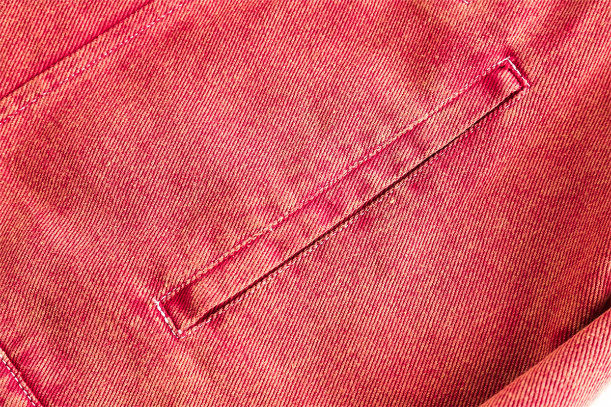 Abstract Embroidered Washed Denim Jacket - enhanced image 18