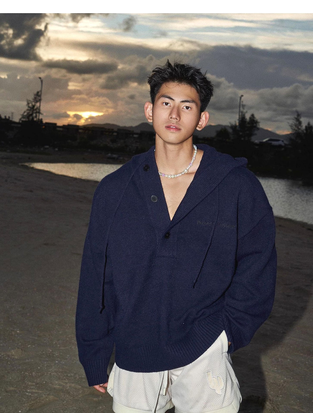 American Simple Embroidery Knitting Hooded Sweater Men - enhanced image 18