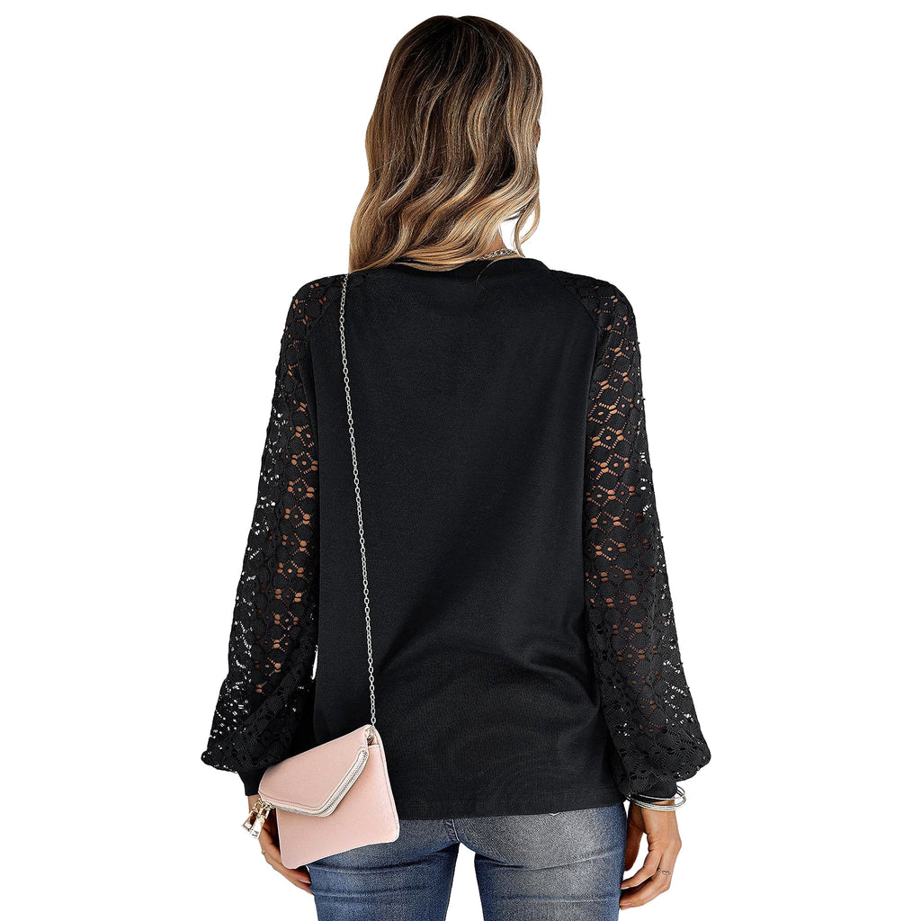 Casual Lace Button Top Women T-Shirt - enhanced image 18