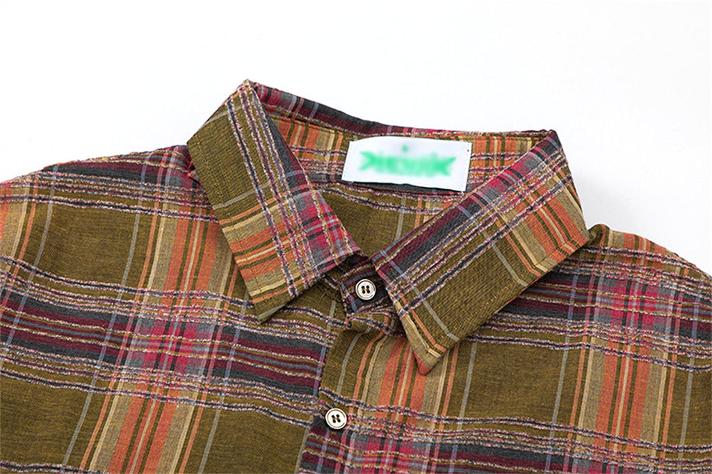 Color-contrast Check Letter Printed Long Sleeve DressShirt - enhanced image 18