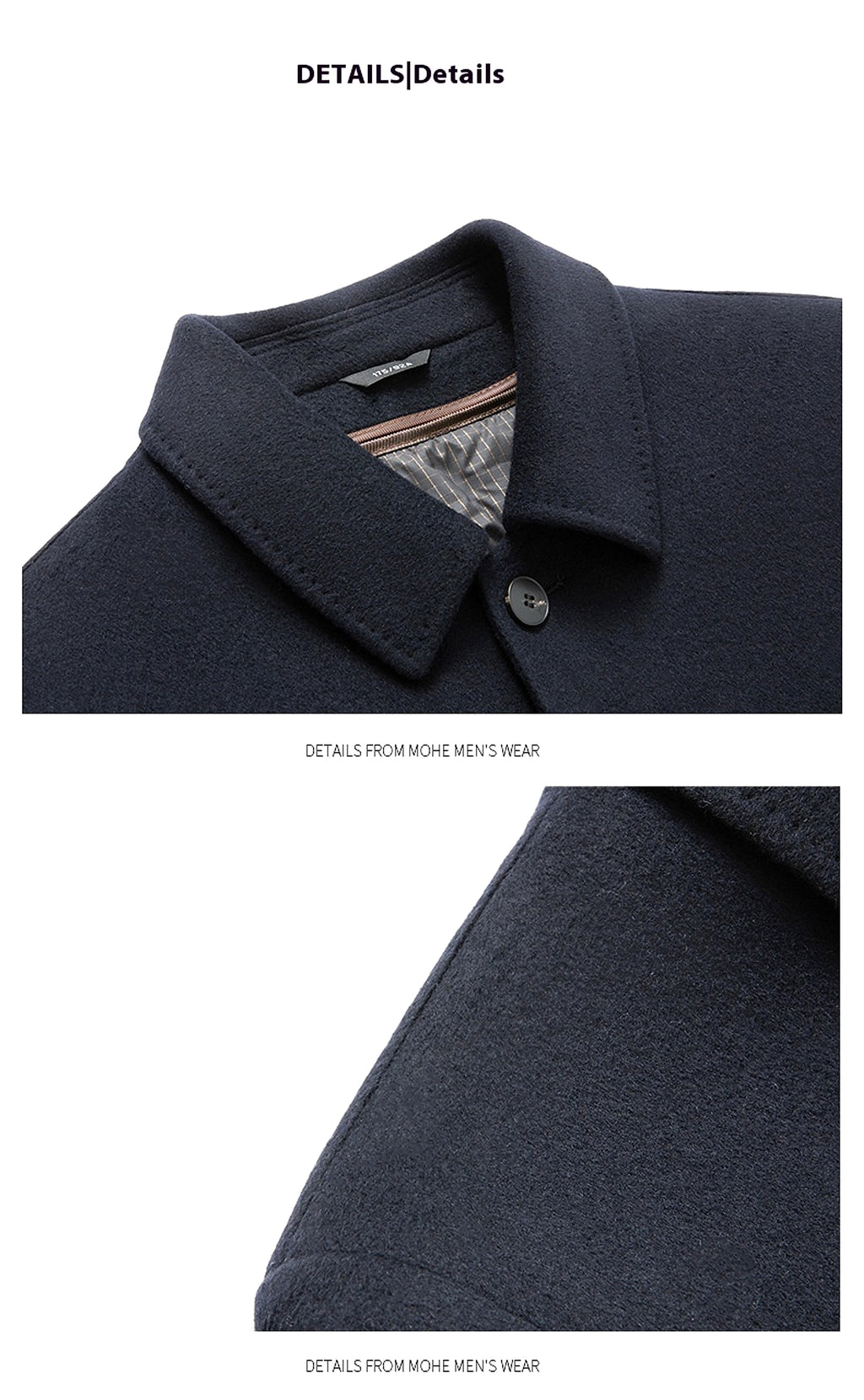 Double-sided Wool Overcoat Men's Winter Down Feather Liner High-end Long Business - enhanced image 18