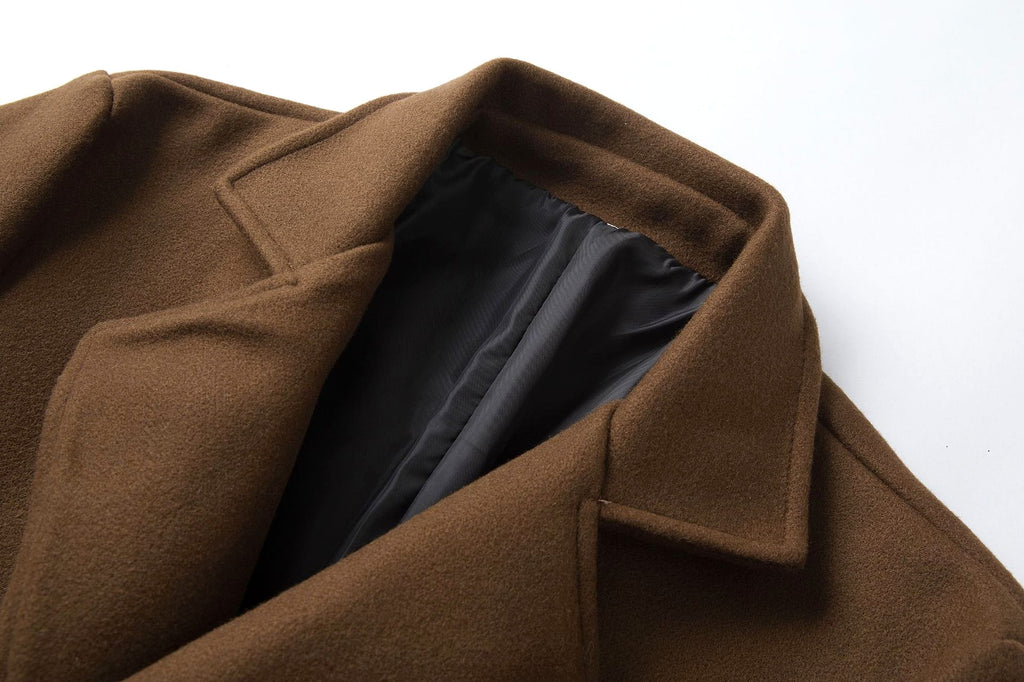 Fall Winter Men Double Breasted Mid-length Trench Coat - enhanced image 18