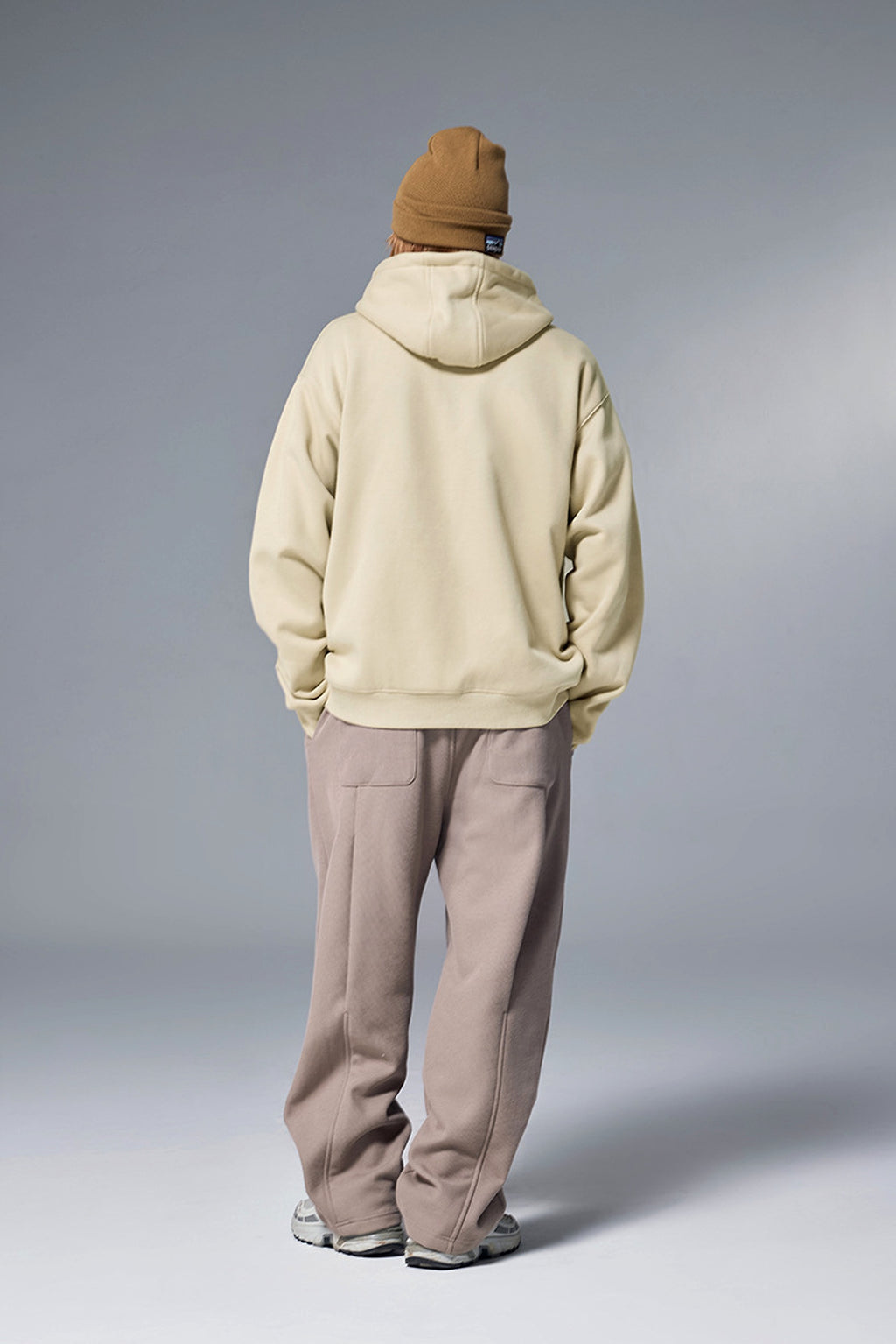 Flame Single-layer Fleece-lined Hooded Jacket Solid Color Double-headed Zipper Jacket - enhanced image 18