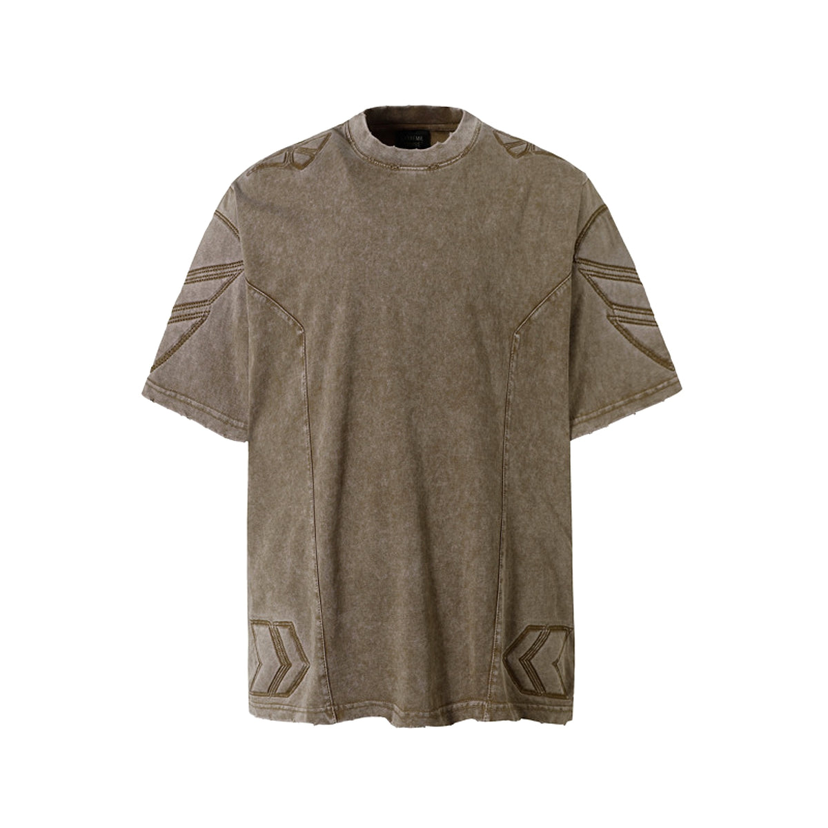 High Street Retro Washed Distressed Deconstruction Stitching Short Sleeve - enhanced image 18
