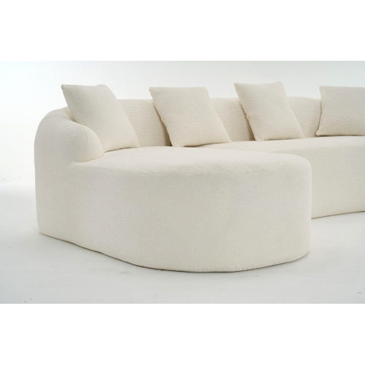 LuxeForm™ – Grey Compression Sofa with Chaise Lounge & 4 Pillows (US Warehouse) - enhanced image 18