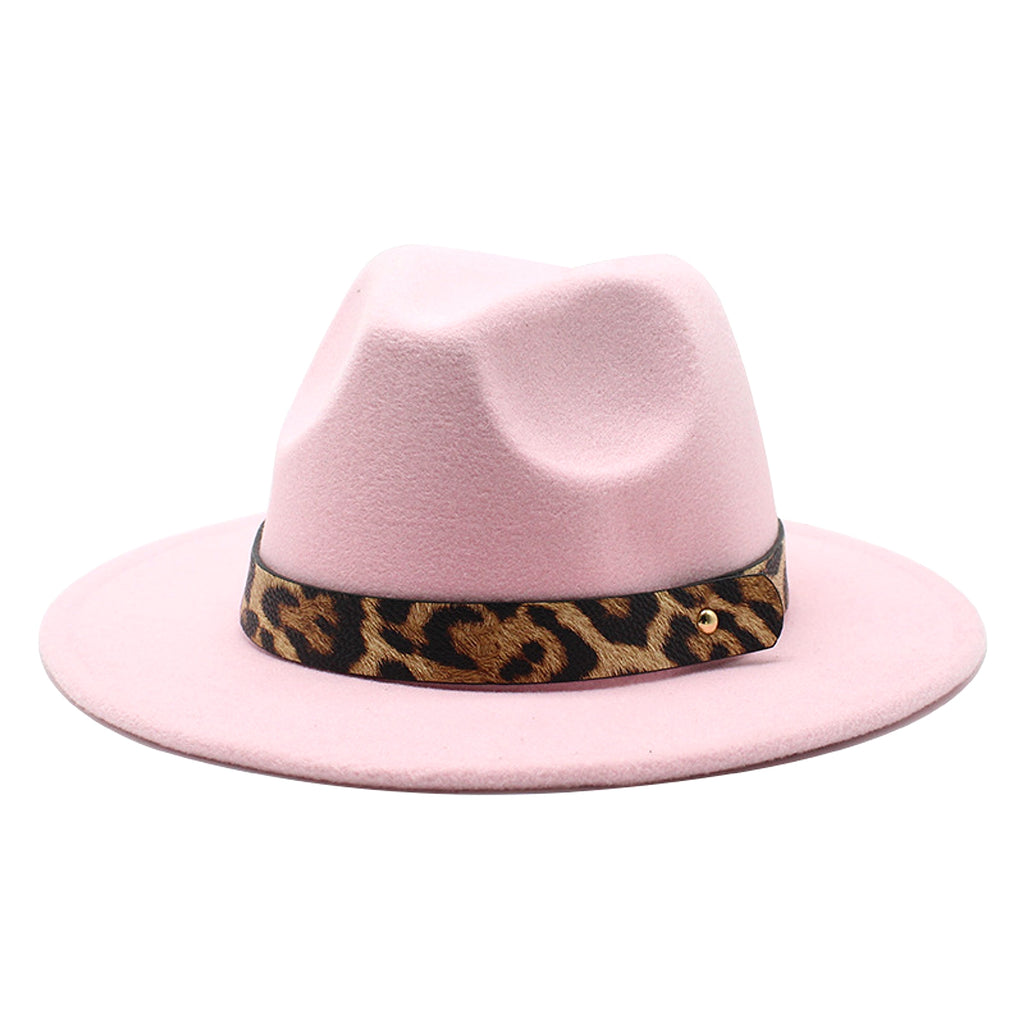 Men's Fashion Leopard Print Woolen Big Brim Top Hat - enhanced image 18