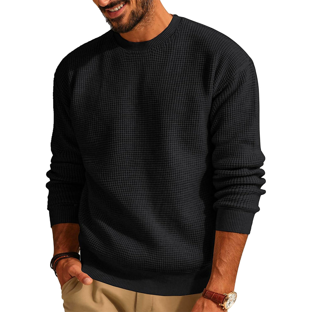 Men's Fashion Solid Color Waffle Casual - enhanced image 18