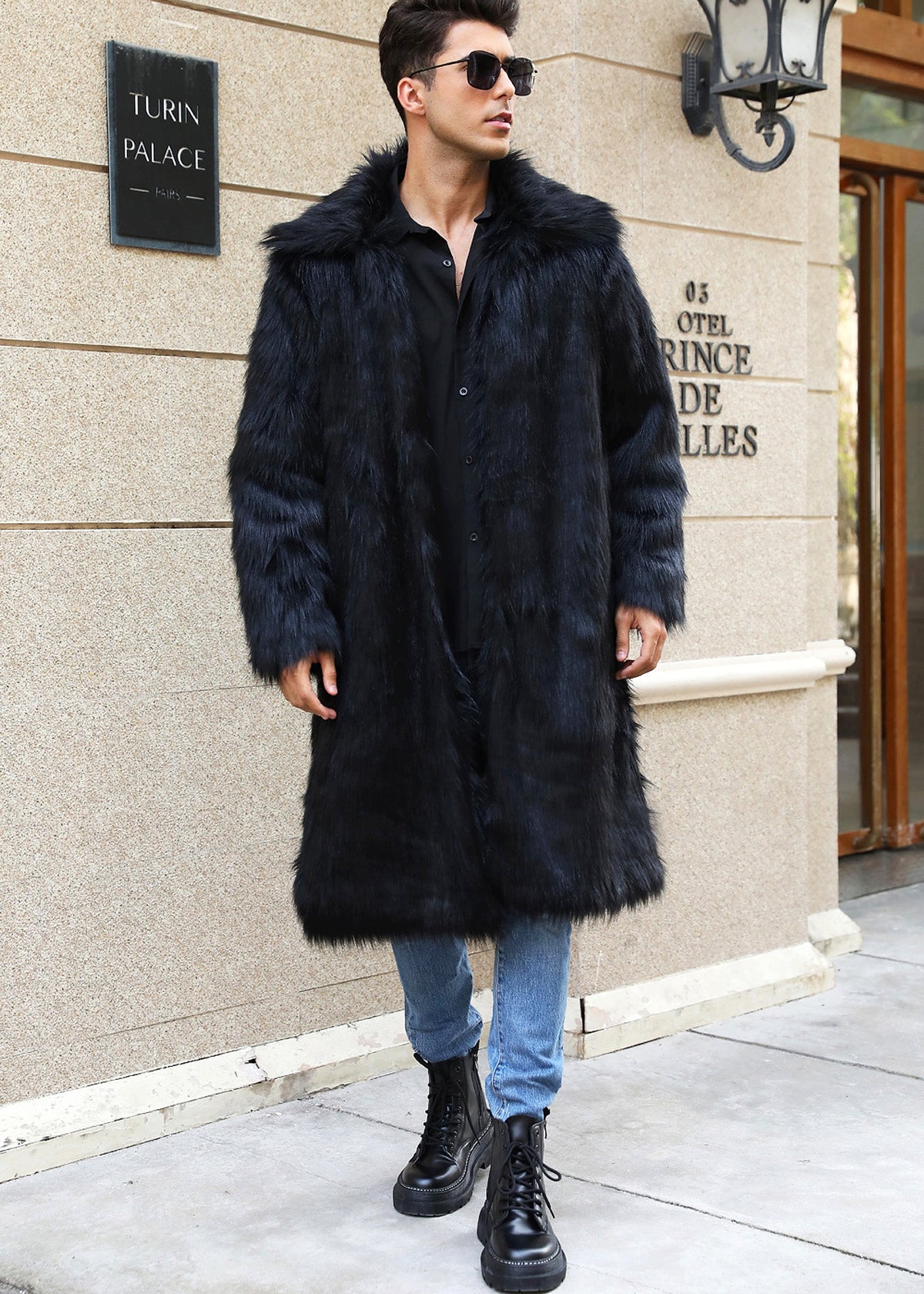 A.1 Men's Imitation Fox Fur Warm Coat Jacket - enhanced image 18