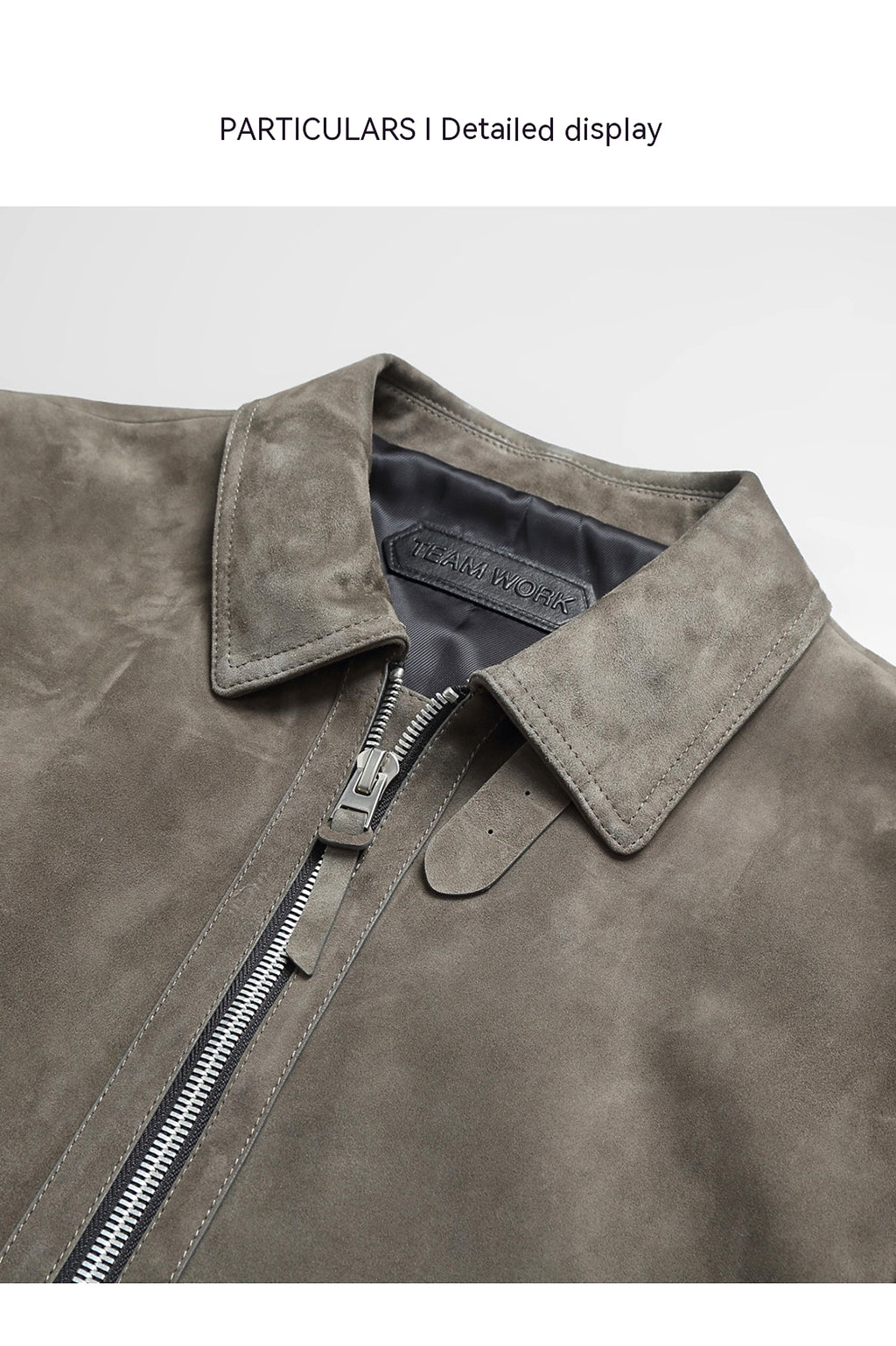 A1. Men's Lambskin Suede Lapel Biker's Leather Jacket - enhanced image 18