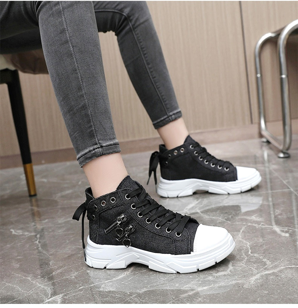 CanvasStep™ – Platform High-Top Sneakers with Zipper Details - enhanced image 18