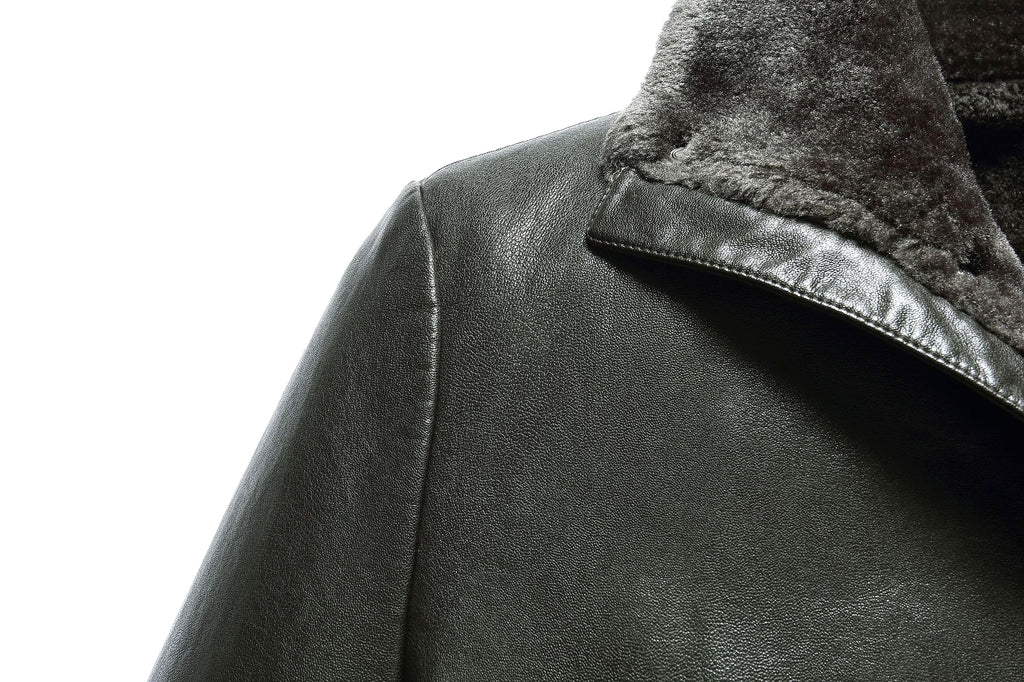 Real Leather Men's Winter Jacket – Thickened & Fleece-Lined Elegance - enhanced image 18
