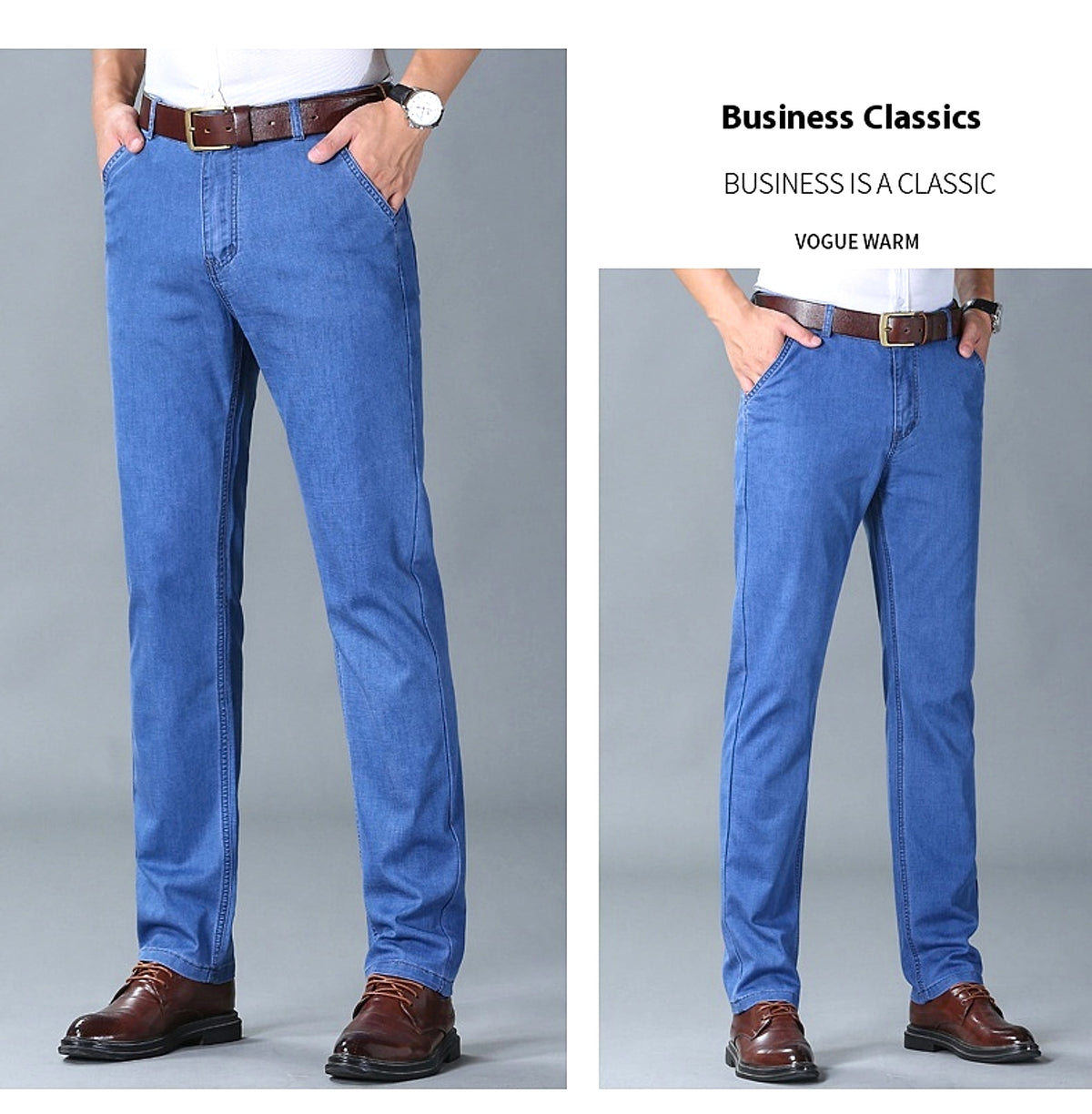Thin Summer Cotton Elastic Ice Silk Quality Mid-high Waist Jeans - enhanced image 18