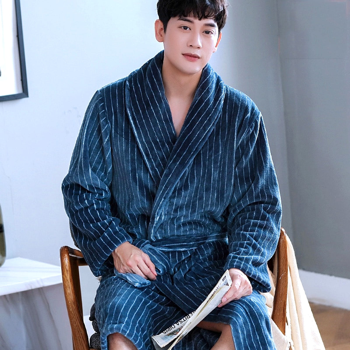Winter Bathrobe Coral Fleece Couple Pajamas - enhanced image 18