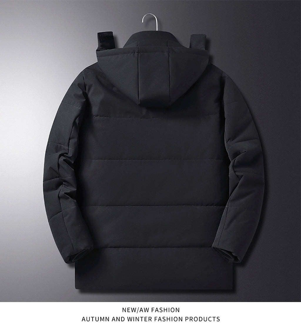 Winter Popular Middle-aged And Elderly Cotton Down Jacket Men Fleece-lined Thickened Hooded Warm Middle-aged And Elderly - enhanced image 18