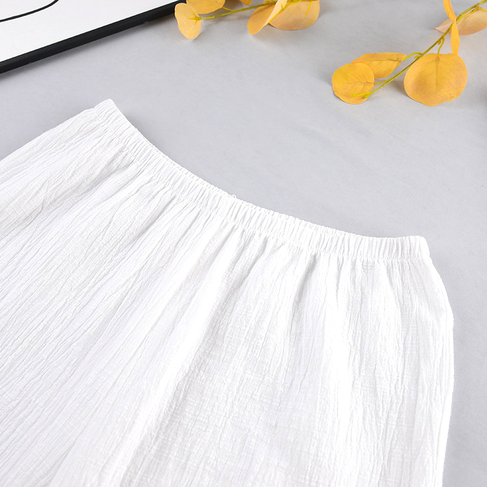 Women's Fashion Long Sleeve Double-layer Crepe Pajamas Trousers Loose Outfit - enhanced image 18