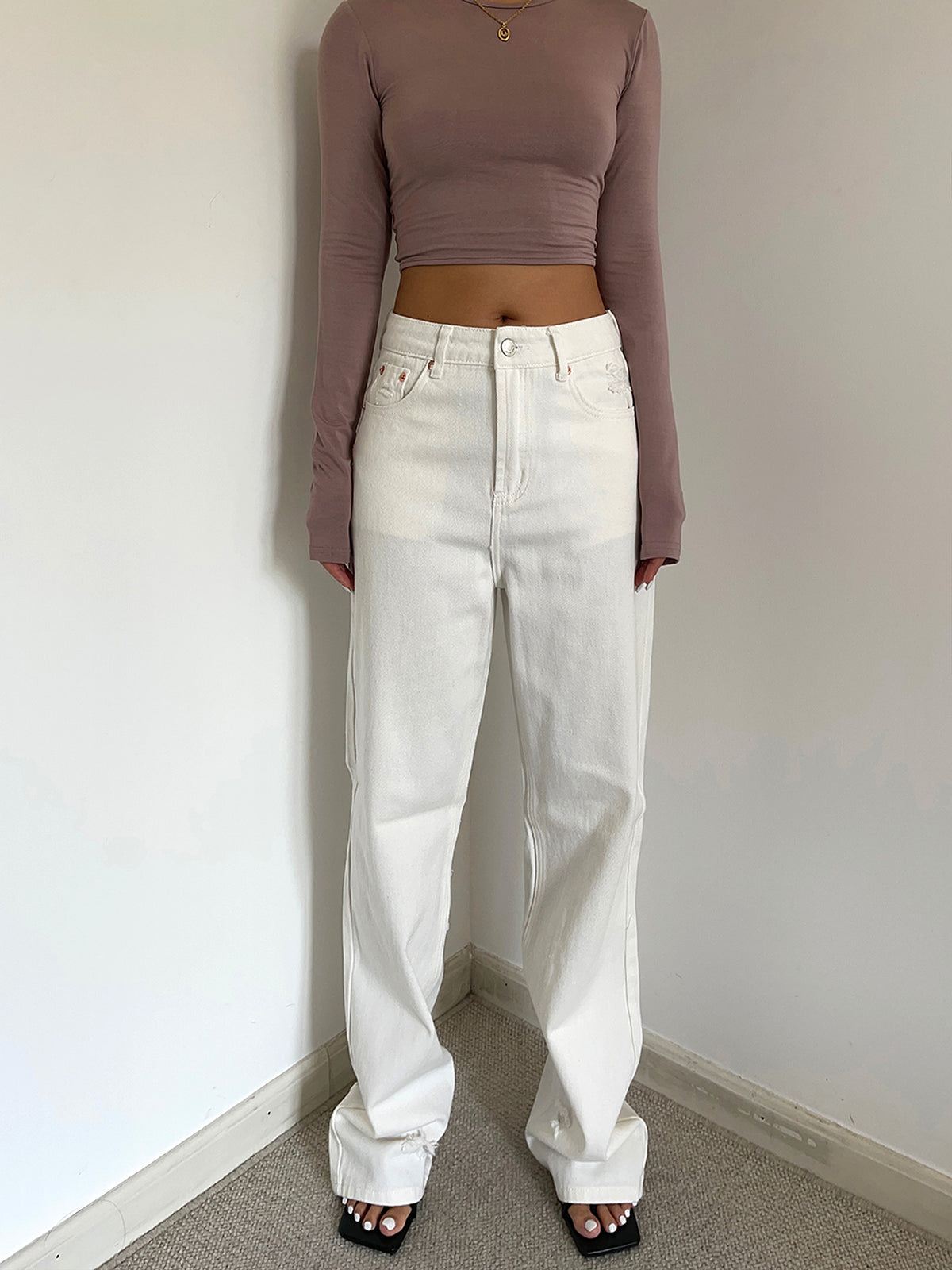 Women's Retro High Waist Loose Wide Legs Jeans - enhanced image 18