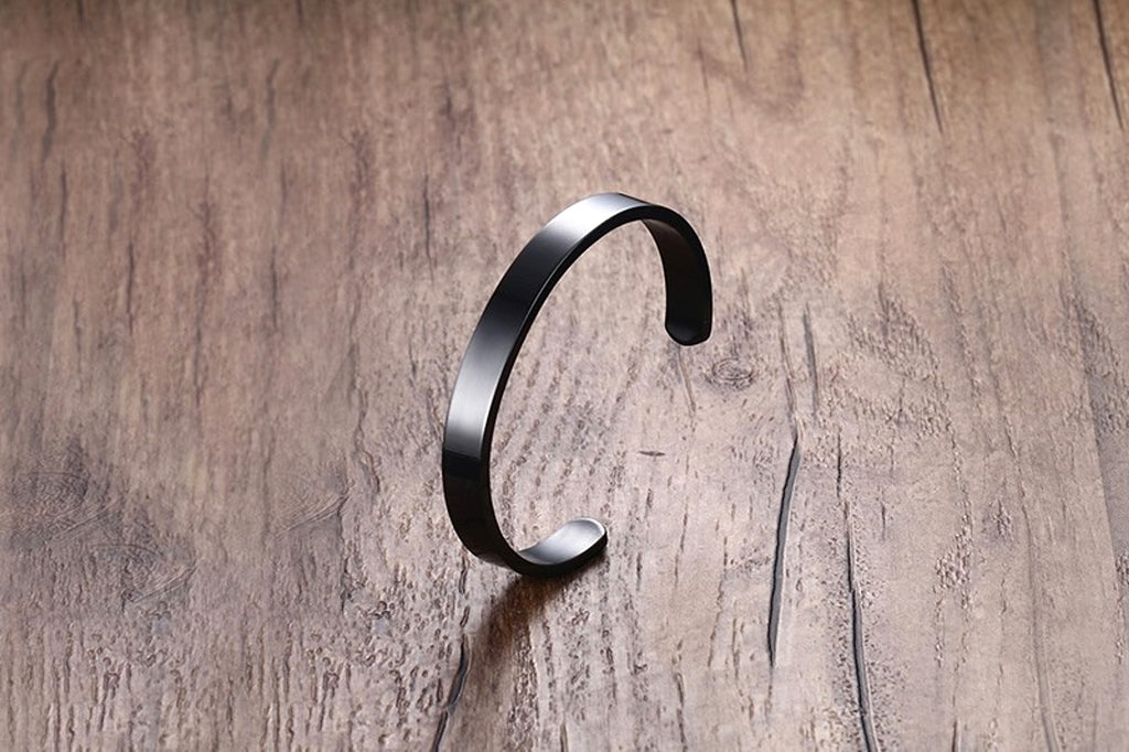 Can Be Engraved Light Body Opening Titanium Steel Men's Bracelet - enhanced image 19