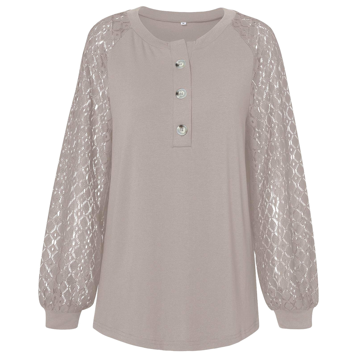 Casual Lace Button Top Women T-Shirt - enhanced image 19