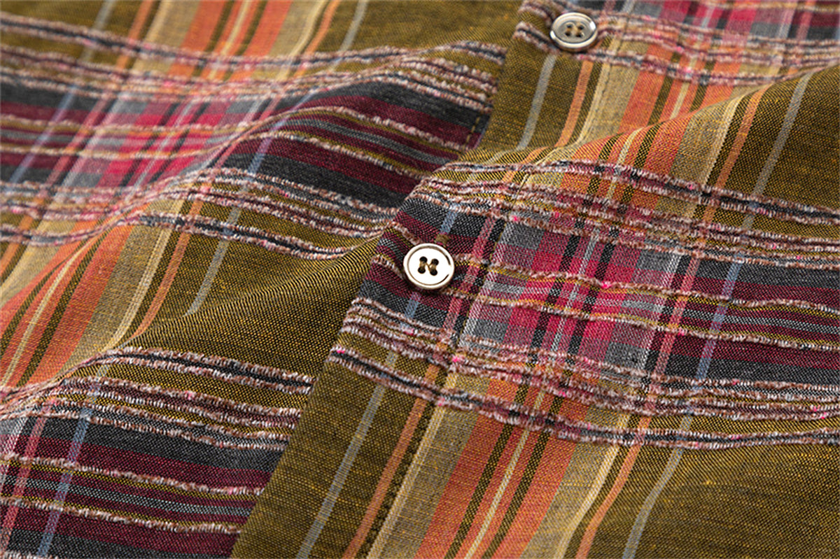 Color-contrast Check Letter Printed Long Sleeve DressShirt - enhanced image 19